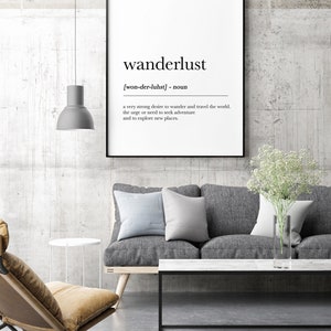 Wanderlust Definition, Wanderlust Wall Art Print Home Decor, Wall Art, Definition Print, Wanderlust Printable, Large Modern Printable Poster image 4