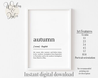 Fall Definition 21 Autumn Definition Print - Etsy