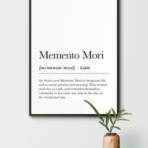 Memento Mori-definitionstryck: Stoisk väggkonst (digital nedladdning) bild 7