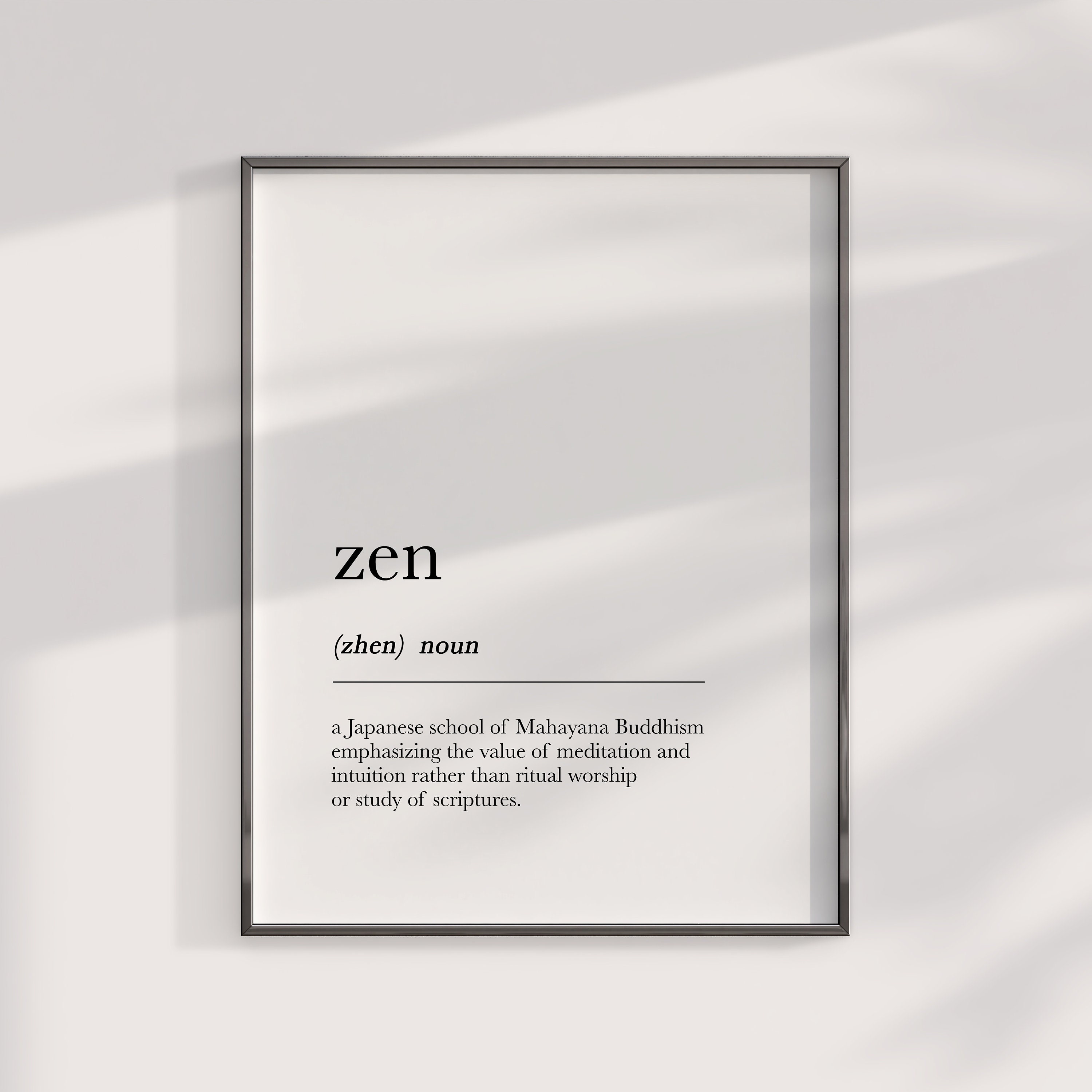 Zen Definition Zen Wall Art Print Nordic Definition Etsy