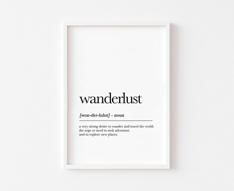 Wanderlust Definition, Wanderlust Wall Art Print Home Decor, Wall Art, Definition Print, Wanderlust Printable, Large Modern Printable Poster image 2