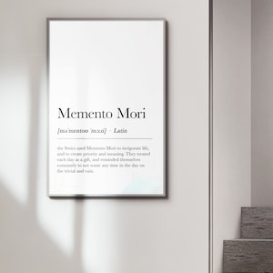 Memento Mori-definitionstryck: Stoisk väggkonst (digital nedladdning) bild 3