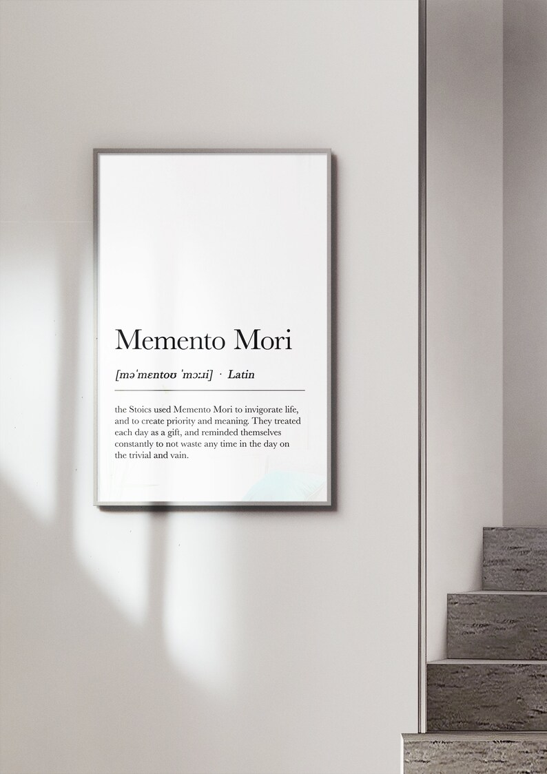 Memento Mori-definitionstryck: Stoisk väggkonst (digital nedladdning) bild 3