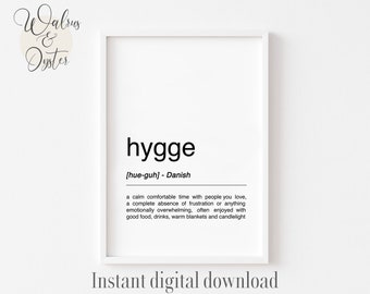 Hygge Definition Print: Nordic Scandinavian Wall Art (Digital Download)