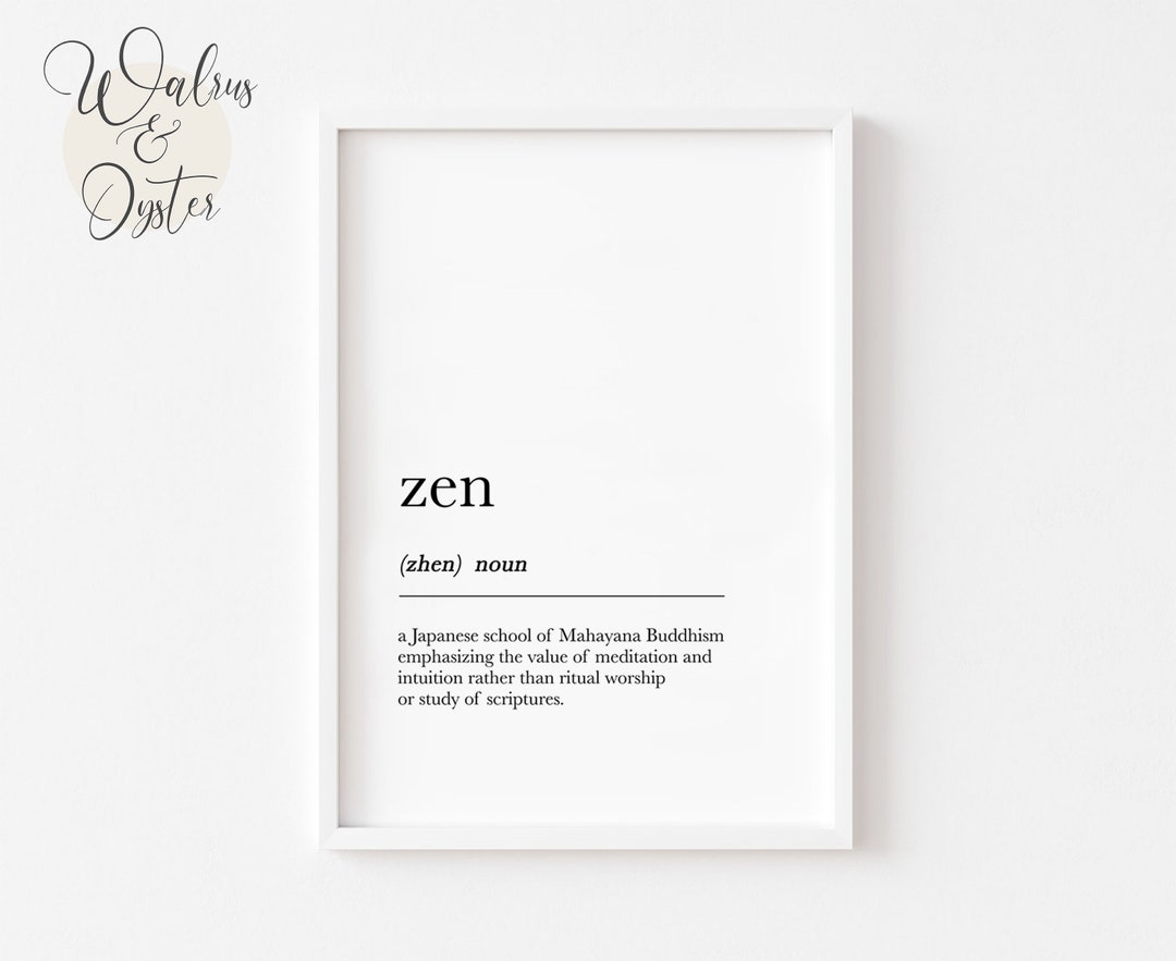 Zen Definition, Zen Wall Art Print, Nordic Definition, Definition Wall Art, Printable Wall Art