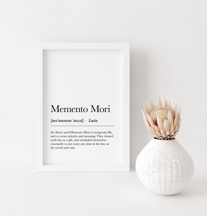 Memento Mori-definitionstryck: Stoisk väggkonst (digital nedladdning) bild 2