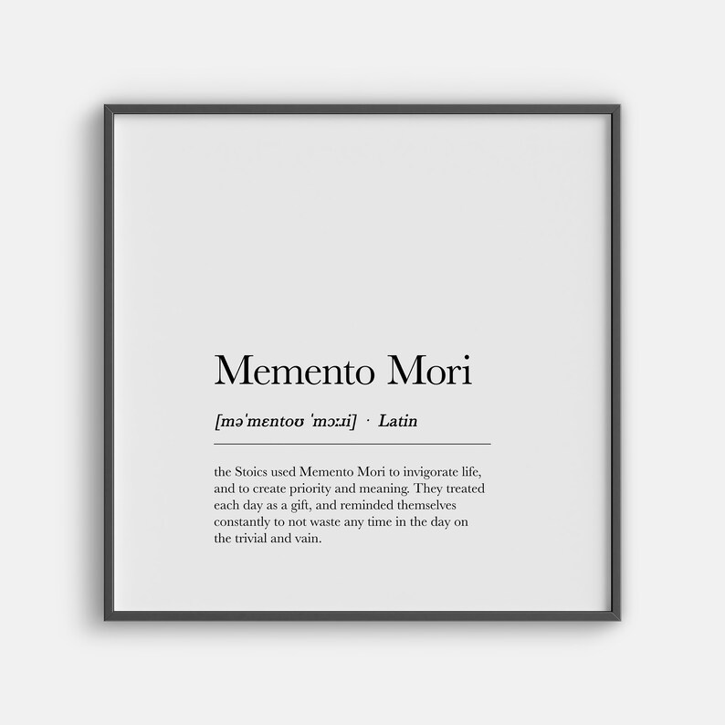 Memento Mori-definitionstryck: Stoisk väggkonst (digital nedladdning) bild 9