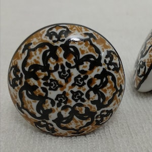 Black and Brown Flat Ceramic Knobs Kitchen Cabinet Drawer Knobs Cabinet Knobs Cupboard Knobs Drawer Pulls Ceramic Door Knobs