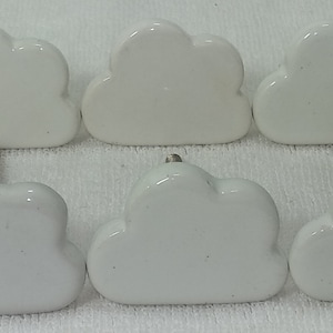 Handpainted White Cloud Ceramic Knobs, Drawer Pulls image 3