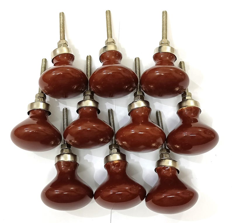 Handgemachte braune Keramik Knäufe für Schränke, Schubladen Brown Color