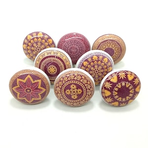 Pomelli in ceramica multicolore fatti a mano a forma di albero, ferramenta per cassetti e armadietti Style 03