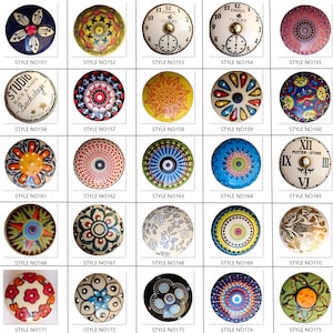 Perillas de cerámica multicolor para gabinetes, tiradores de cajones hechos a mano imagen 1
