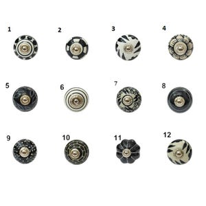 Black and White/off white Ceramic Knobs Hanmade Handpainted Kitchen Cabinet Drawer Knobs Cabinet Knobs Drawer Pulls Door Knobs
