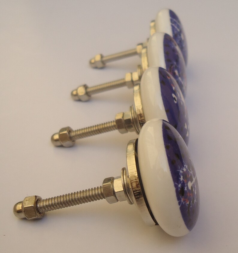 Blue Color Ceramic Knobs Kitchen Drawer Knobs Hardware Knobs