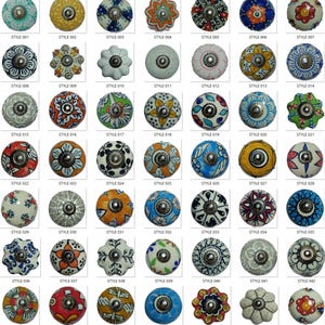 Handmade Ceramic Knobs – Drawer Pulls, Cabinet Knobs, Furniture Hardware Colorful Ceramic Drawer Knobs – Boho Cabinet Pulls for Kitchen