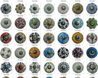 Handmade Ceramic Knobs – Colorful Boho Cabinet Drawer Pulls