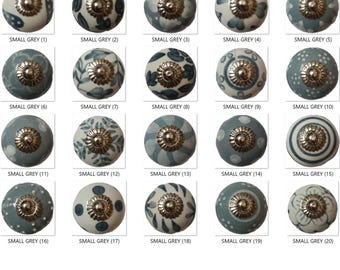 Grey Small Ceramic Knobs for Kids Bedroom Drawer