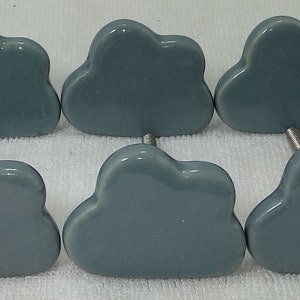 Grey Cloud Design Ceramic Knobs Handpainted Ceramic Door Knobs Kitchen Cabinet Knobs Drawer Knobs Cupboard Knobs Hardware Knobs