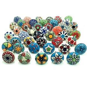 Pomelli in ceramica multicolore fatti a mano a forma di albero, ferramenta per cassetti e armadietti Style 04