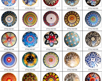 Handgemaakte blauwe keramische knoppen, kast- en ladebeslag