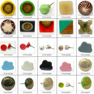 Handgeschilderde groene keramische knoppen, decoratieve lades