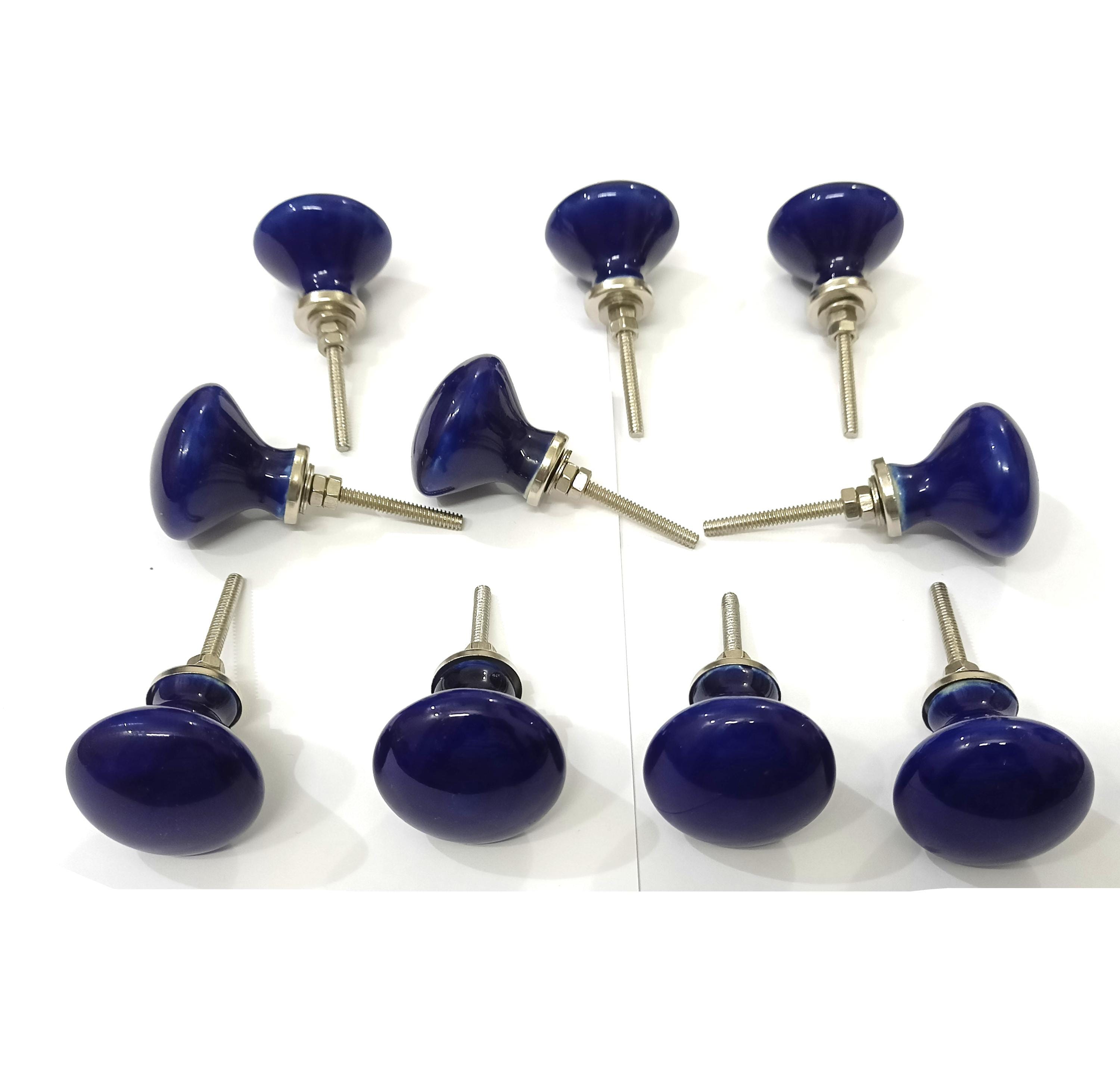 accessories for a light blue dress Round Blue Talavera Ceramic Drawer Knob main image 0
