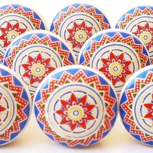 Veelkleurige keramische knoppen, decoratief meubelbeslag Style 06