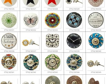 セラミックキャビネットノブ、手作り引き出し取っ手