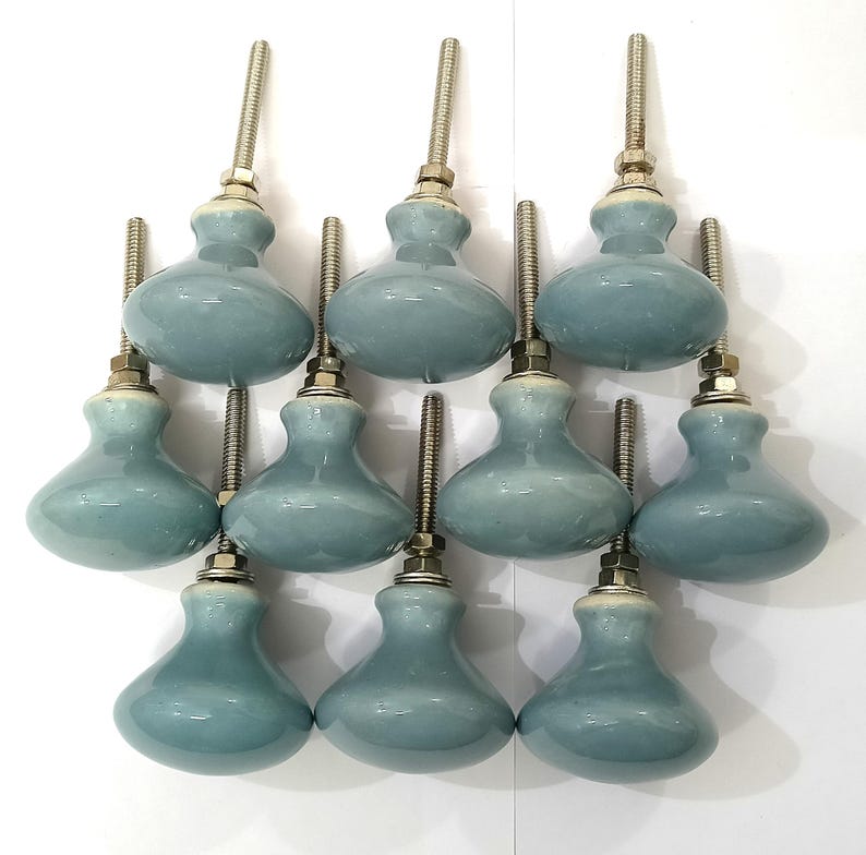 Handgemachte braune Keramik Knäufe für Schränke, Schubladen Grey Color