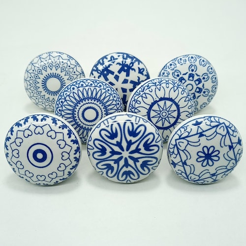 Indian Haat Bazaar Multicolor Assorted Cabinet Knobs - Set Of 30 Pcs - View #5