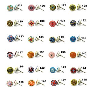 Boutons en céramique multicolores, poignées de tiroirs faites main image 7