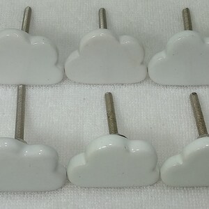 Handpainted White Cloud Ceramic Knobs, Drawer Pulls image 4