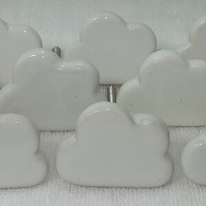 Handpainted White Cloud Ceramic Knobs, Drawer Pulls image 6