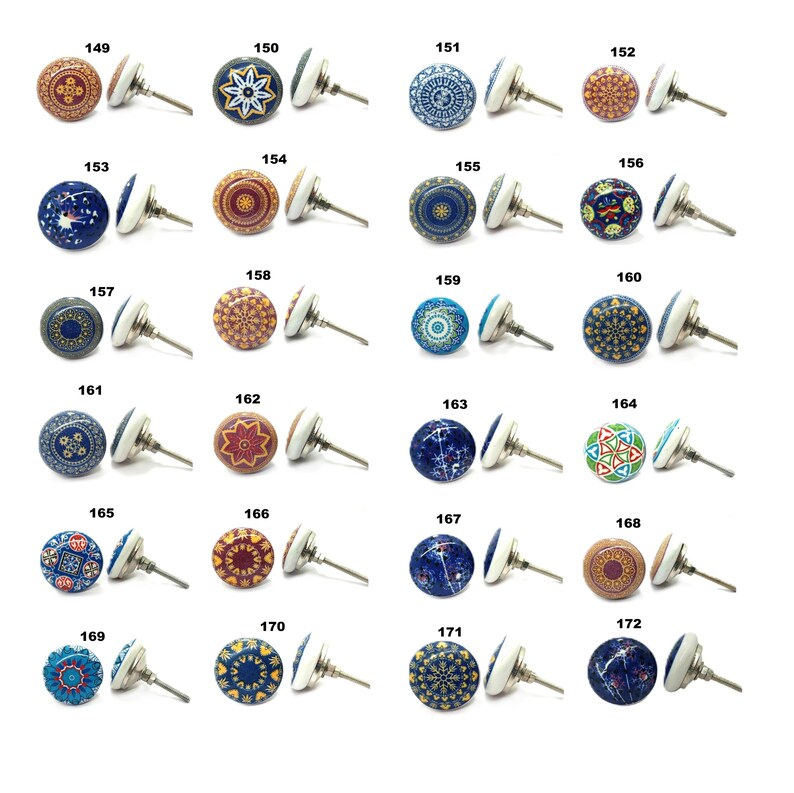 Boutons en céramique multicolores, poignées de tiroirs faites main image 4