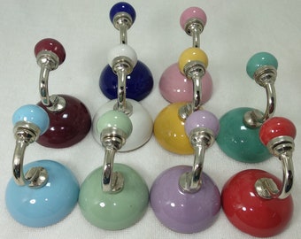 Assorted Ceramic Hooks Handpainted Hooks Decorative Hooks Kitchen Wall Hooks Batheroom Hooks Coat Hangers Towel Hanger Colorfull Hooks