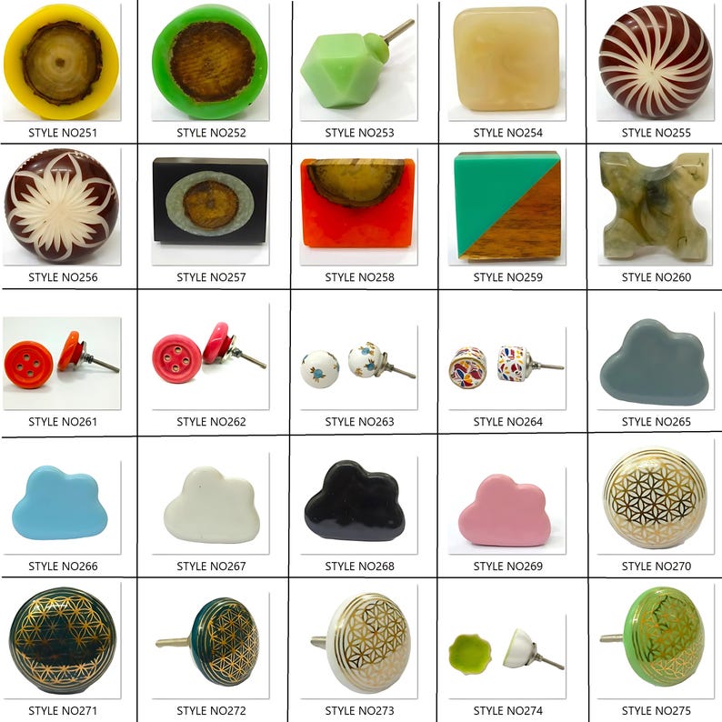 Perillas de cerámica multicolor para gabinetes, tiradores de cajones hechos a mano imagen 7