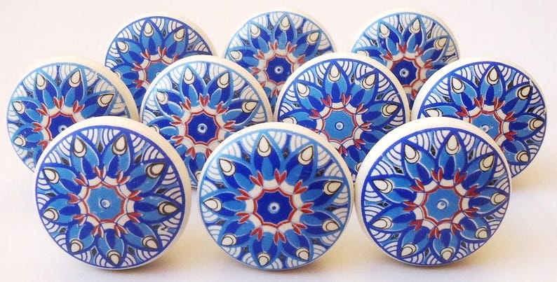 Veelkleurige keramische knoppen, decoratief meubelbeslag Style 07