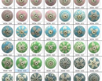 Vintage Style Handmade Ceramic Knobs, Vintage-Look Cabinet Hardware Kitchen Drawer Pulls