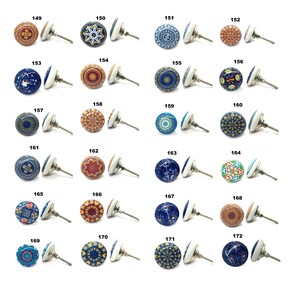 Handbeschilderde keramische knoppen, decoratief kastbeslag afbeelding 3