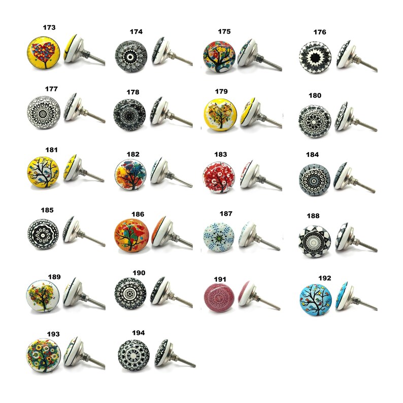 Handmade Multi Color Ceramic Knobs, Decorative Cabinet Hardware image 5