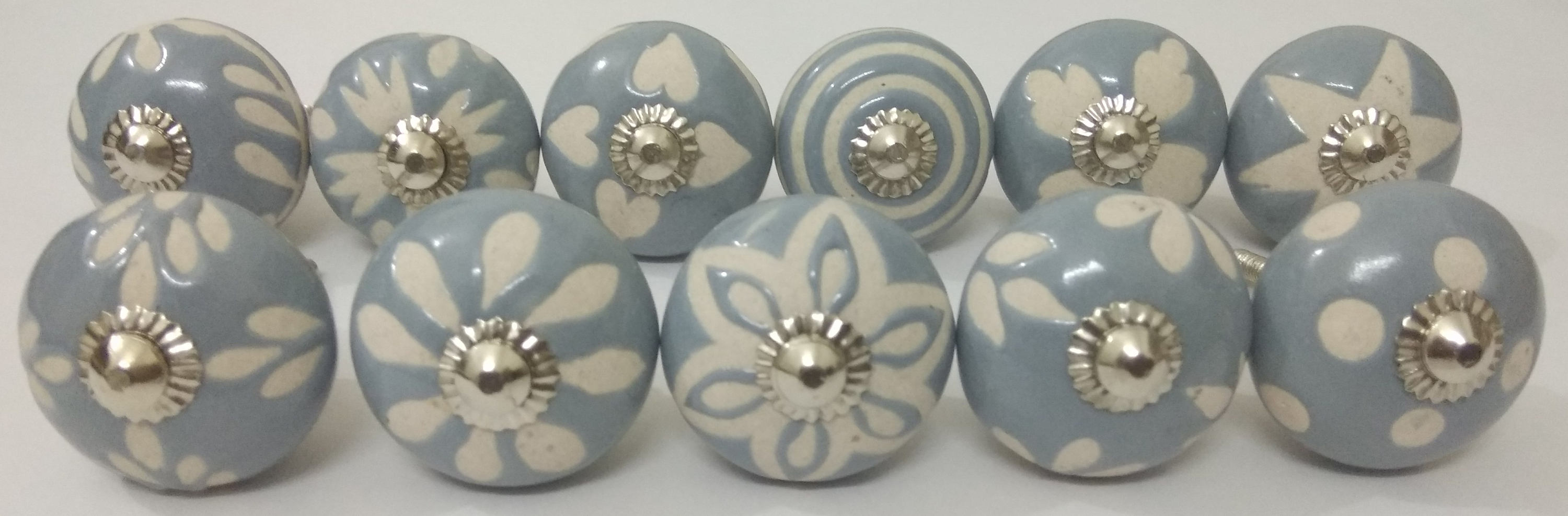 Grey Ceramic Knobs Handmade Vintage Look Kitchen Knobs Etsy UK