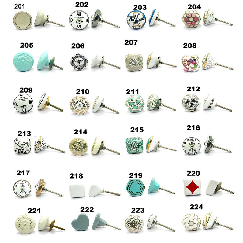 Handbeschilderde keramische knoppen, decoratief kastbeslag afbeelding 8
