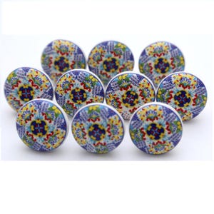 Veelkleurige keramische knoppen, decoratief meubelbeslag Style 09