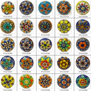 手作りの手描きセラミックノブ、カラフルな引き出しの取っ手 画像 12