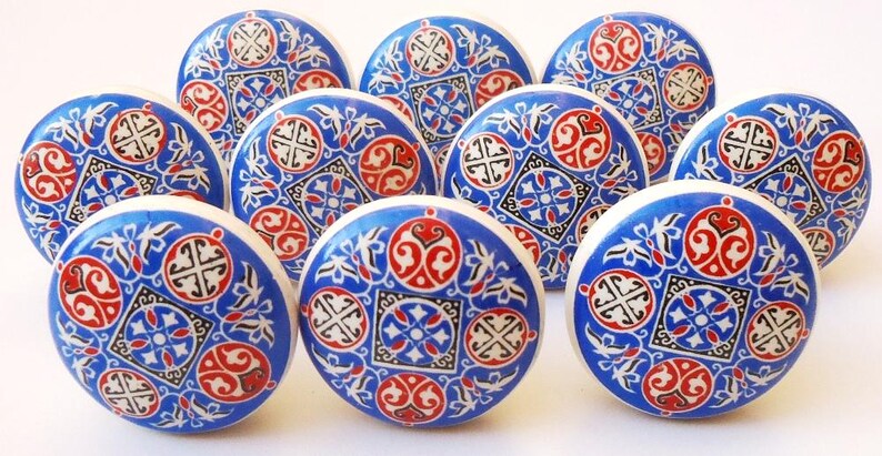 Veelkleurige keramische knoppen, decoratief meubelbeslag Style 02