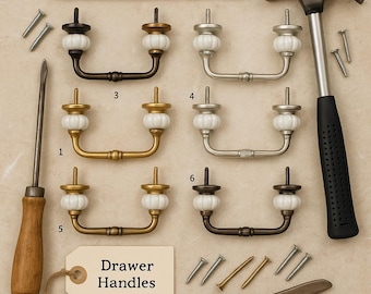 Ceramic Drawer Pulls, 4-inch Wardrobe Handle