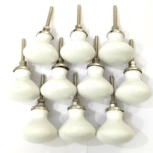 Handgemachte braune Keramik Knäufe für Schränke, Schubladen White Color