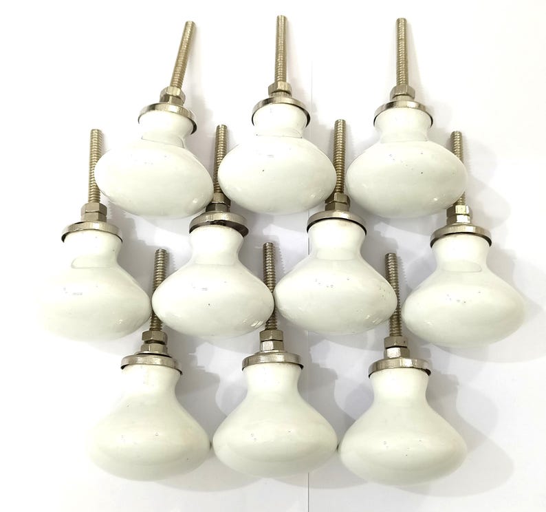 Handgemachte braune Keramik Knäufe für Schränke, Schubladen White Color