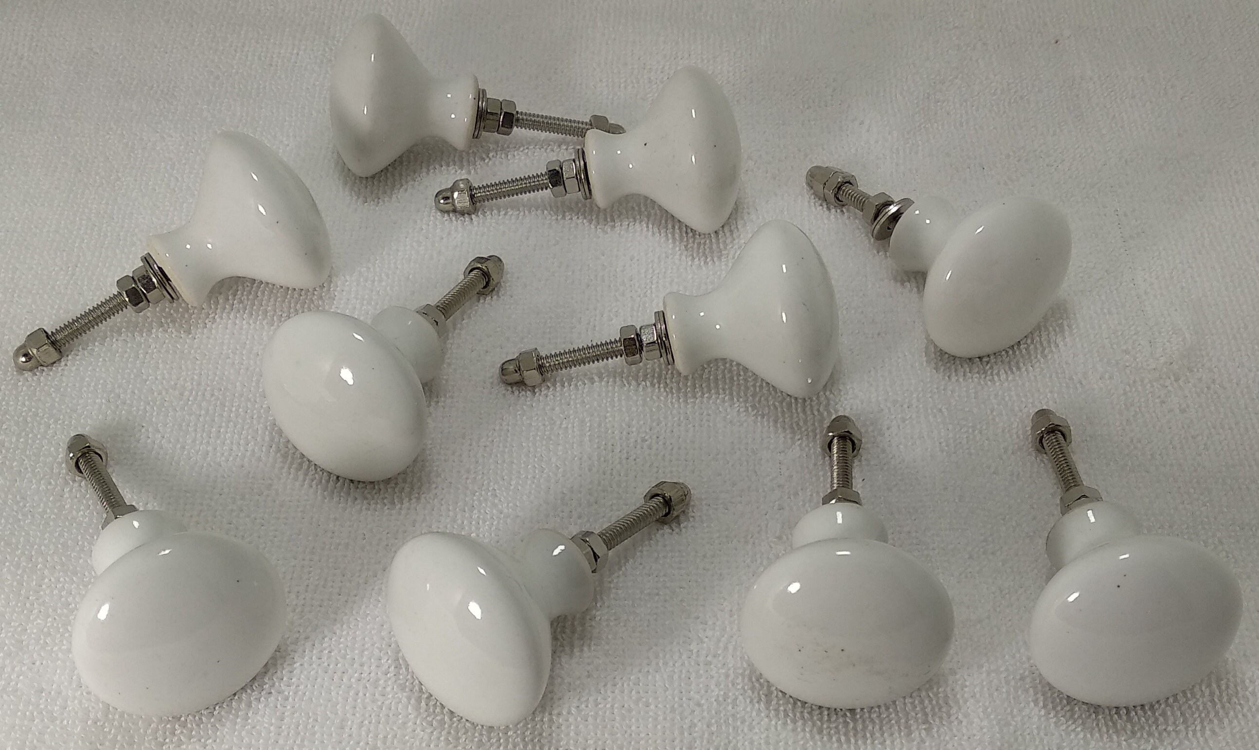 White Color Vintage Ceramic Knobs Kitchen Knobs Drawer Etsy