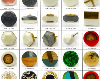 Handmade Ceramic Knobs: Golden Design, Kitchen Cabinet Drawer Pulls